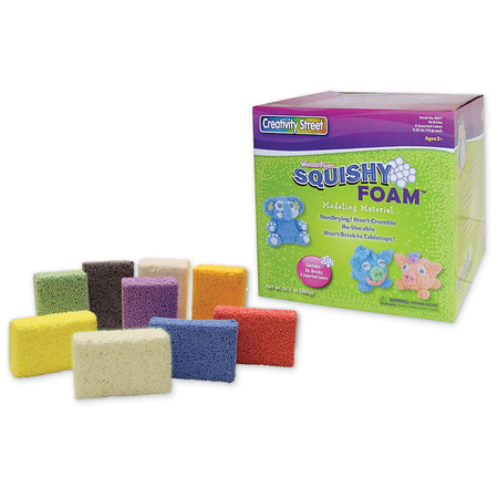 CREATIVITY STREET Squishy Foam®, 9 Assorted Colors, 0.35 oz. Per Piece, 36 Pieces PAC9651